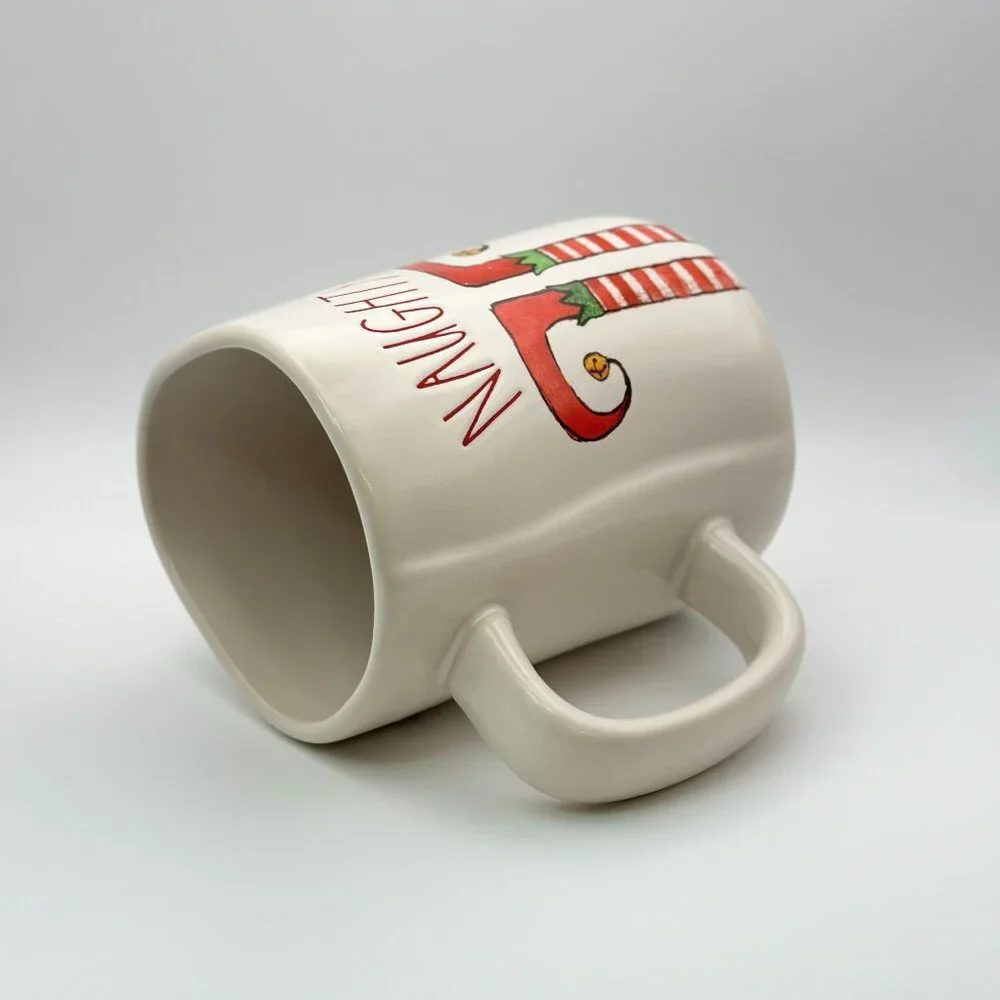 Naughty Nice Christmas mug by Rae Dunn | Santa's Elf legs coffee mug - Picture 2 of 4